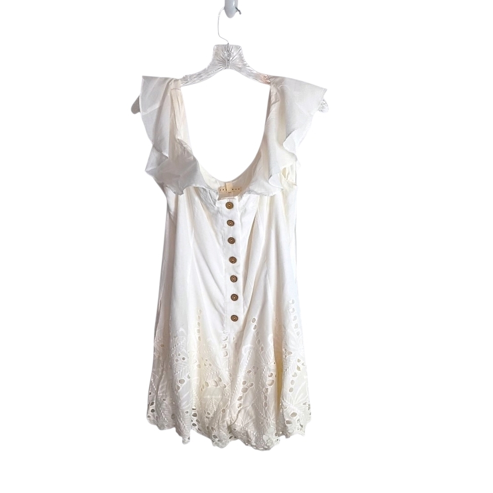 Promesa -Elegant White Ruffle Romper - size M